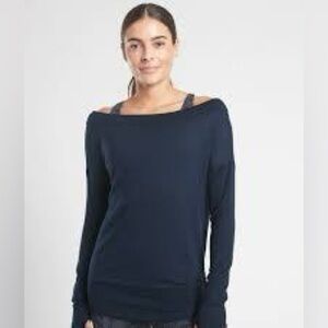 Athleta Studio Barre Sweatshirt Navy Blue Size XSP but fits up to medium